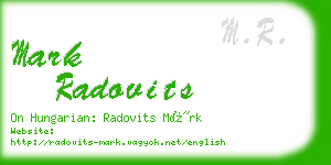 mark radovits business card